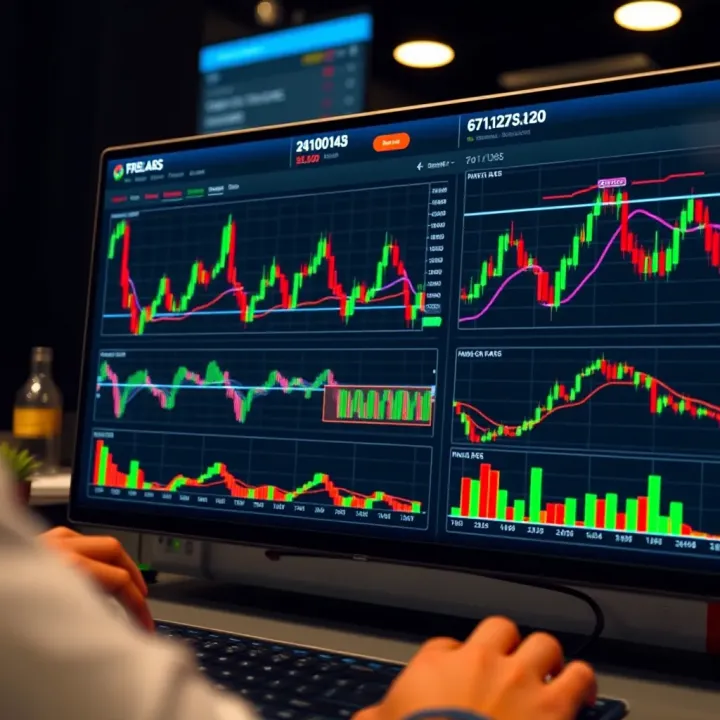 Trading Platform Interface Featuring Advanced Charting Tools Interface of a leading trading platform showcasing charts and technical indicators