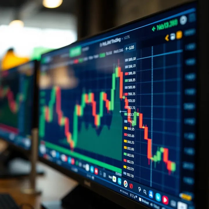 Graphical representation of trading strategies and risk minimization on a digital screen