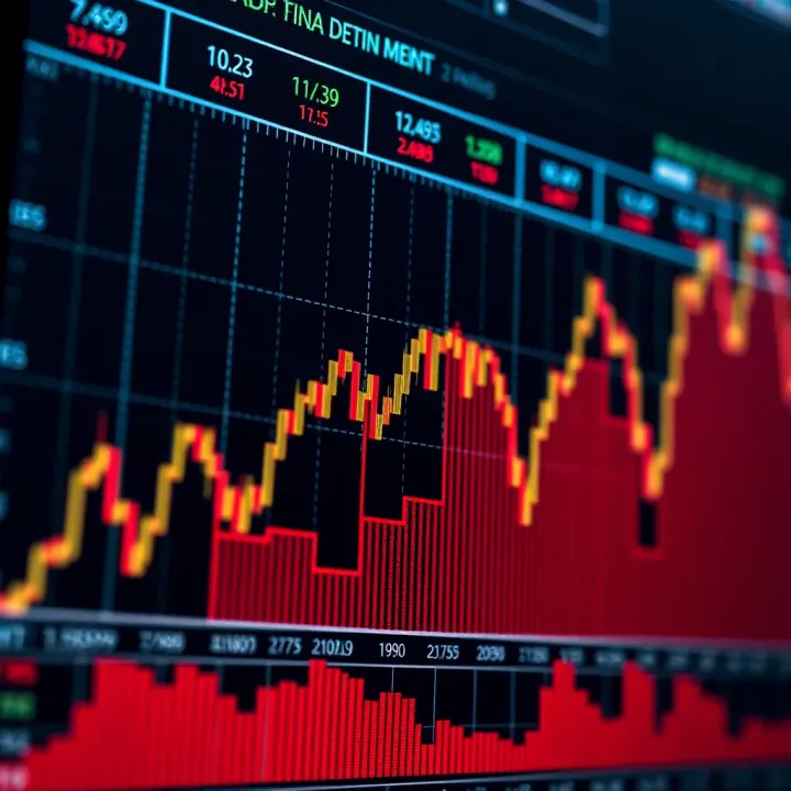 Graph showing the rise and fall of asset prices in binary options trading