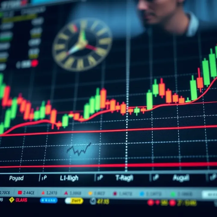 Graph showing price movement patterns with candlestick formations