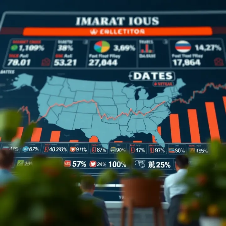 Graphical representation of major economic indicators influencing market trends in the United States