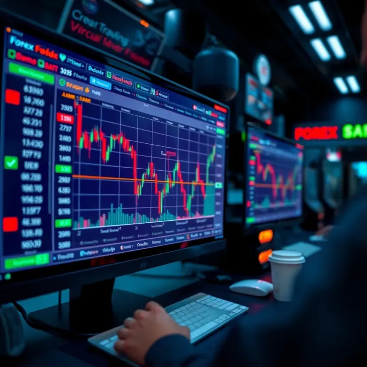 Illustration of a virtual trading platform demonstrating risk-free Forex trading